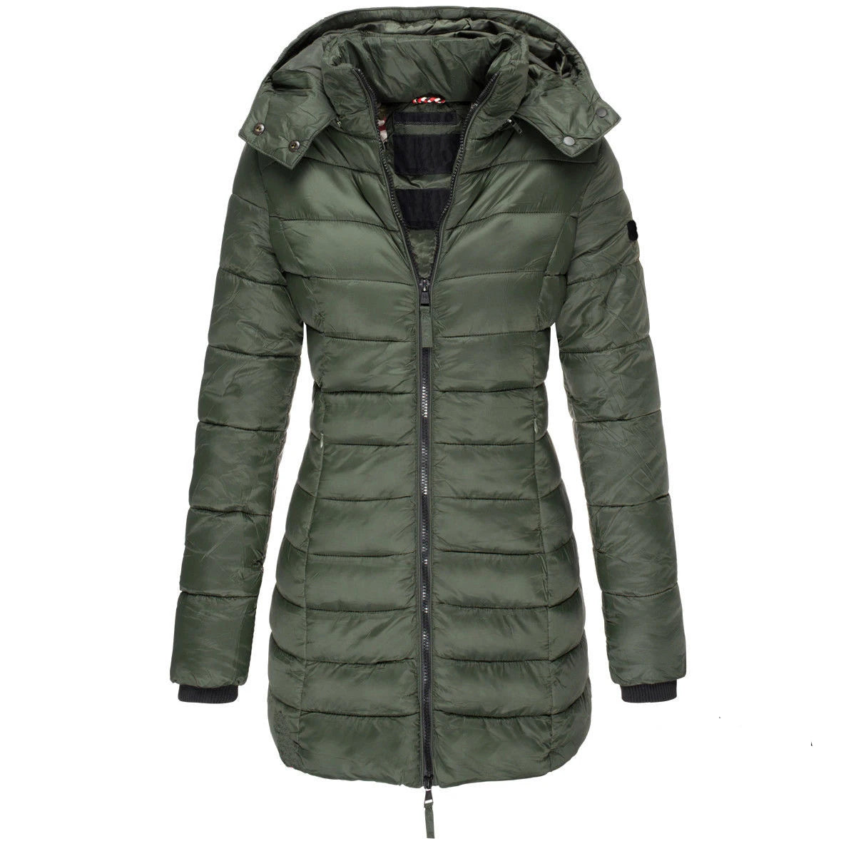 Winter Jackets for Women Zipper Hooded Cotton Padded