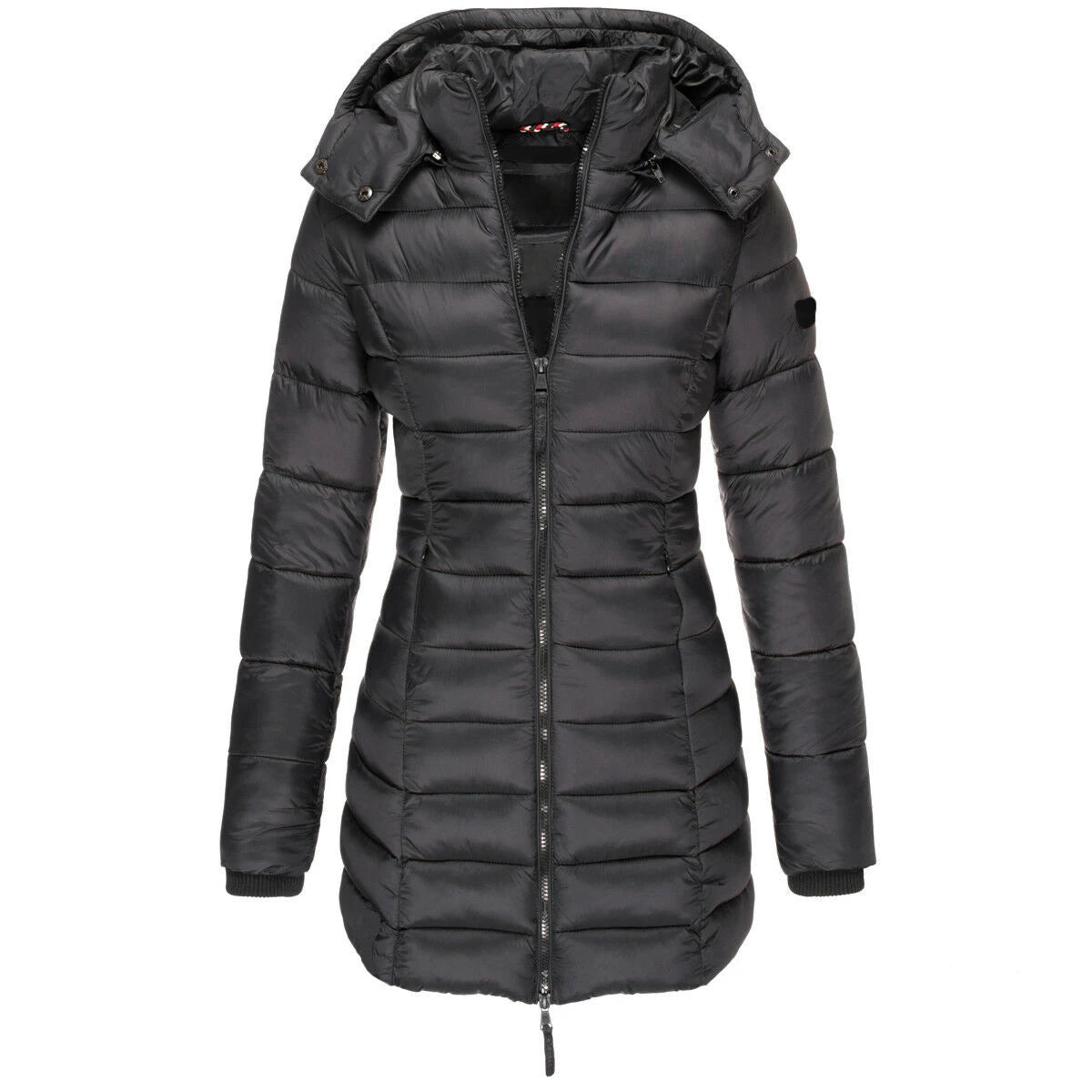 Winter Jackets for Women Zipper Hooded Cotton Padded