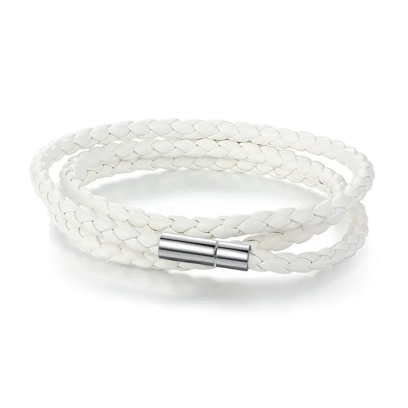 Long Chain Adjustable Magnet Buckle leather Bracelets