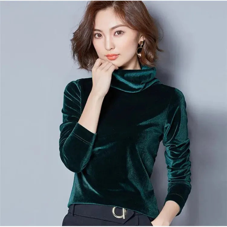 2025 Autumn Winter Velvet Blouse