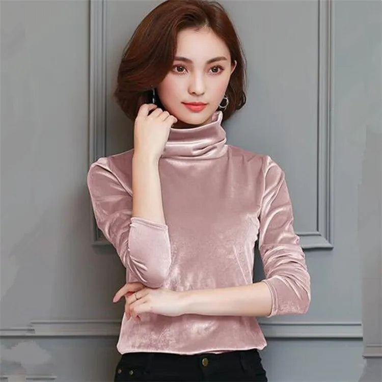 2025 Autumn Winter Velvet Blouse