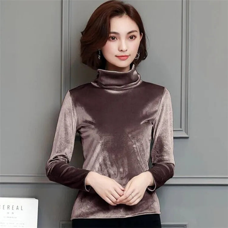 2025 Autumn Winter Velvet Blouse