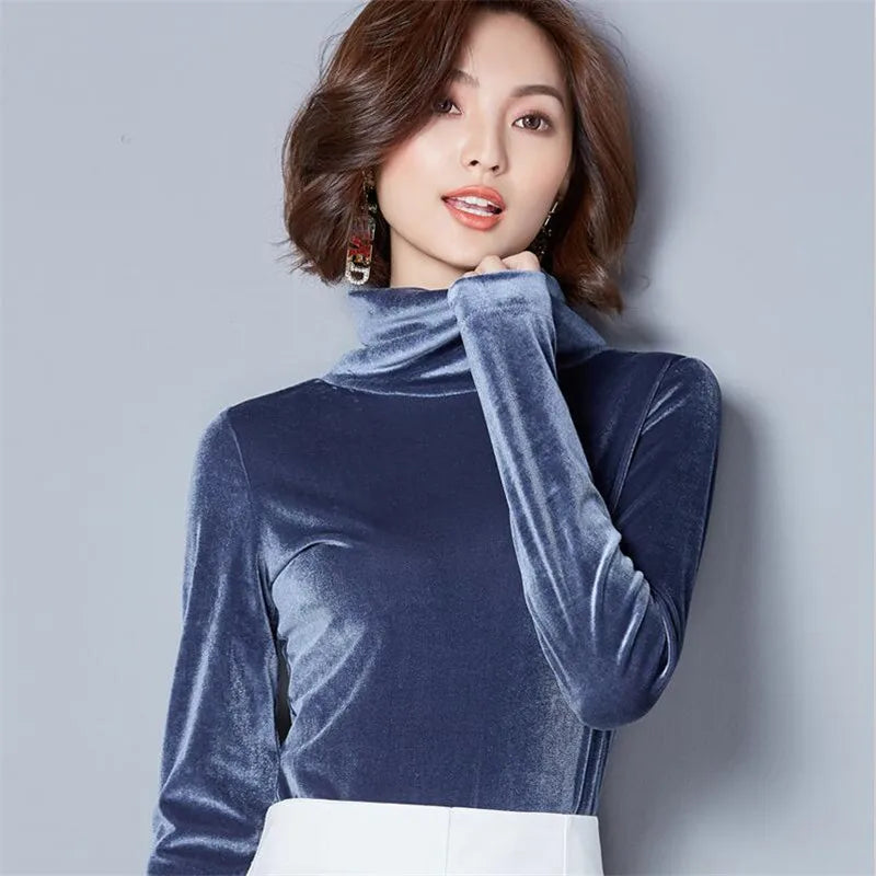 2025 Autumn Winter Velvet Blouse