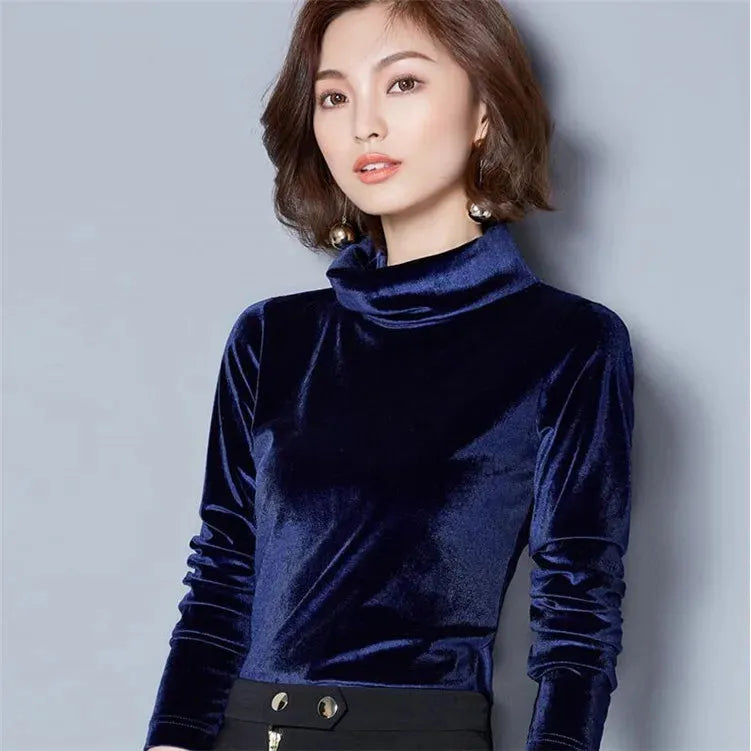 2025 Autumn Winter Velvet Blouse