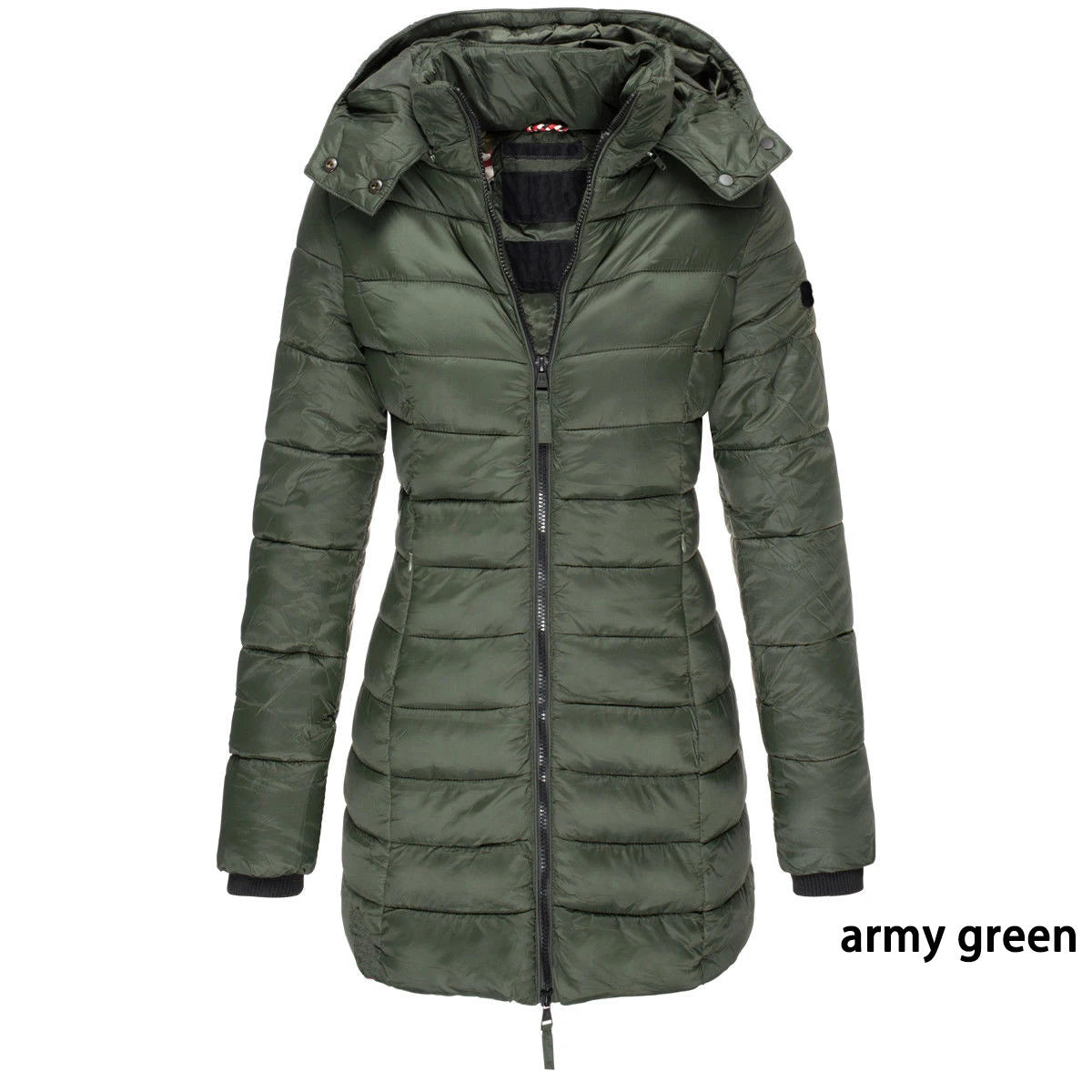 Winter Jackets for Women Zipper Hooded Cotton Padded