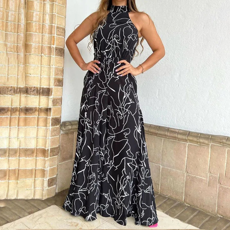 Elegant Abstract Jumpsuit Chic Streetwear Wide Leg