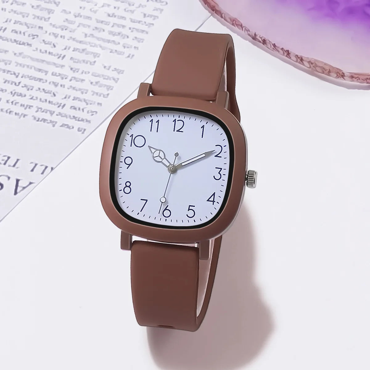 Elegant Purple Minimalist Wristwatch