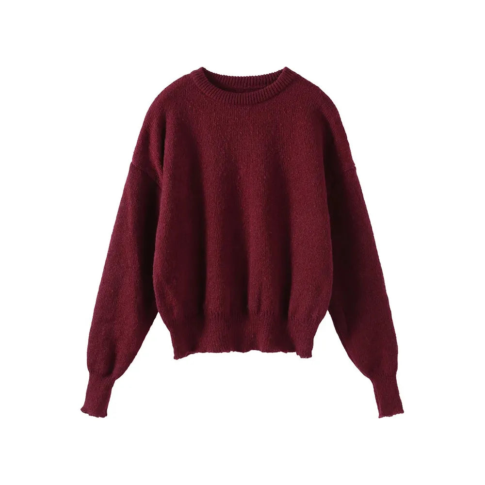 Cozy Burgundy Sweater and Skirt Set
