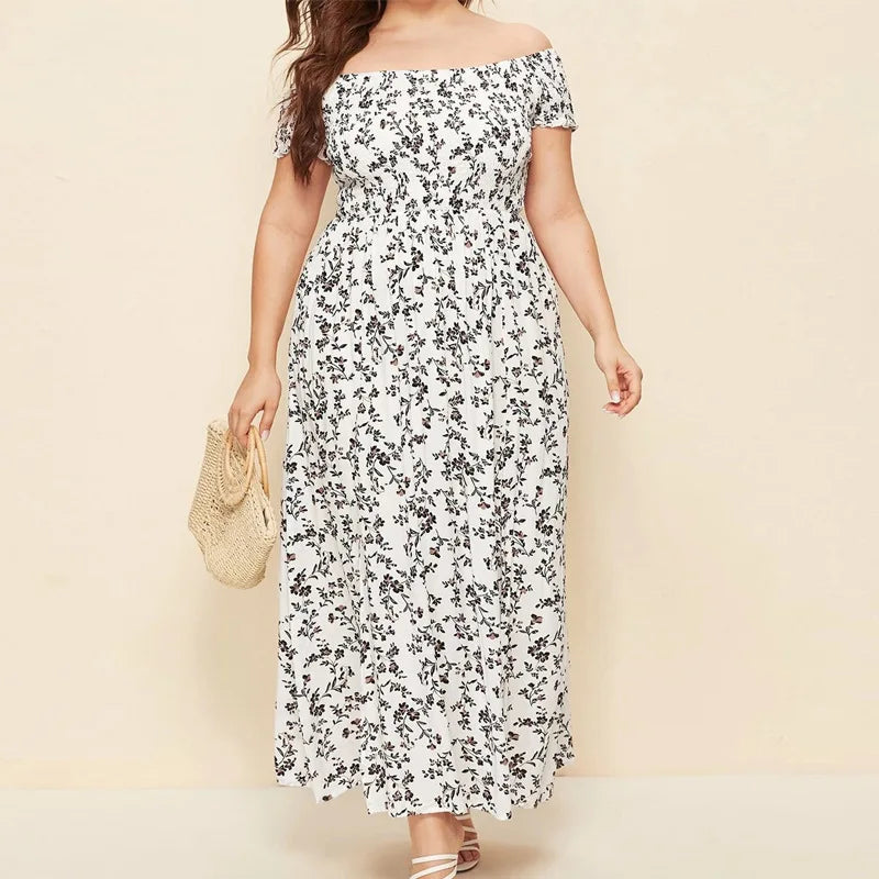 Summer Women's Boho Floral Off Shoulder