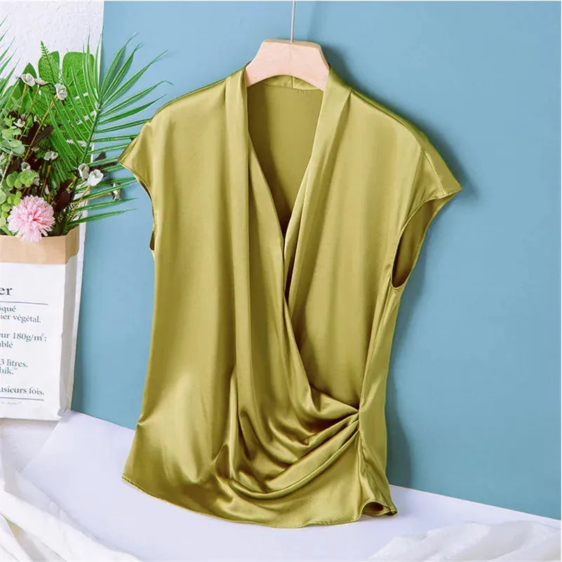 Elegant Satin Women Blouse
