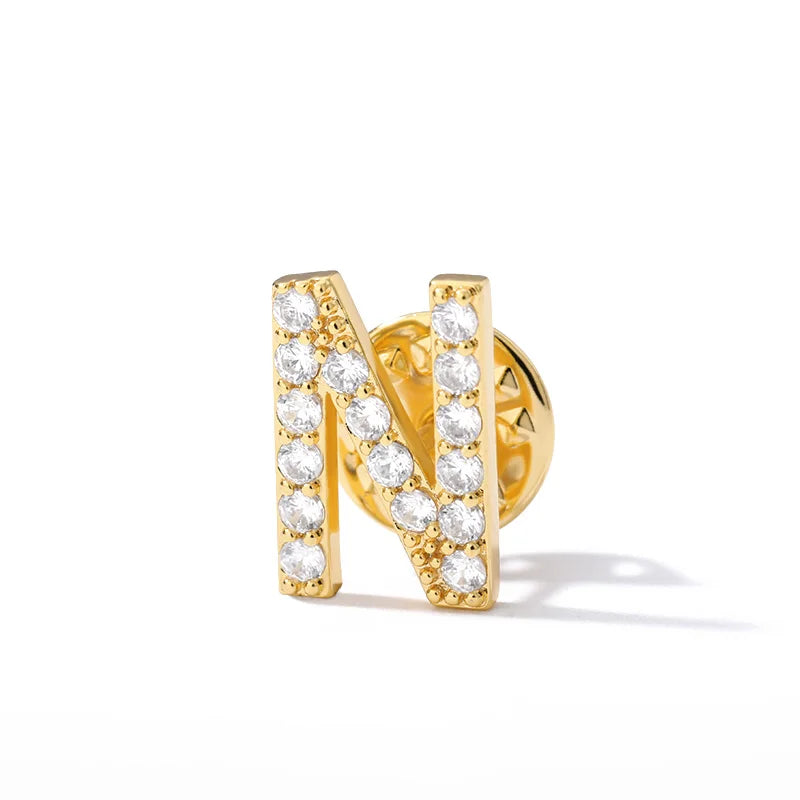 Crystal A-Z Letter Brooches