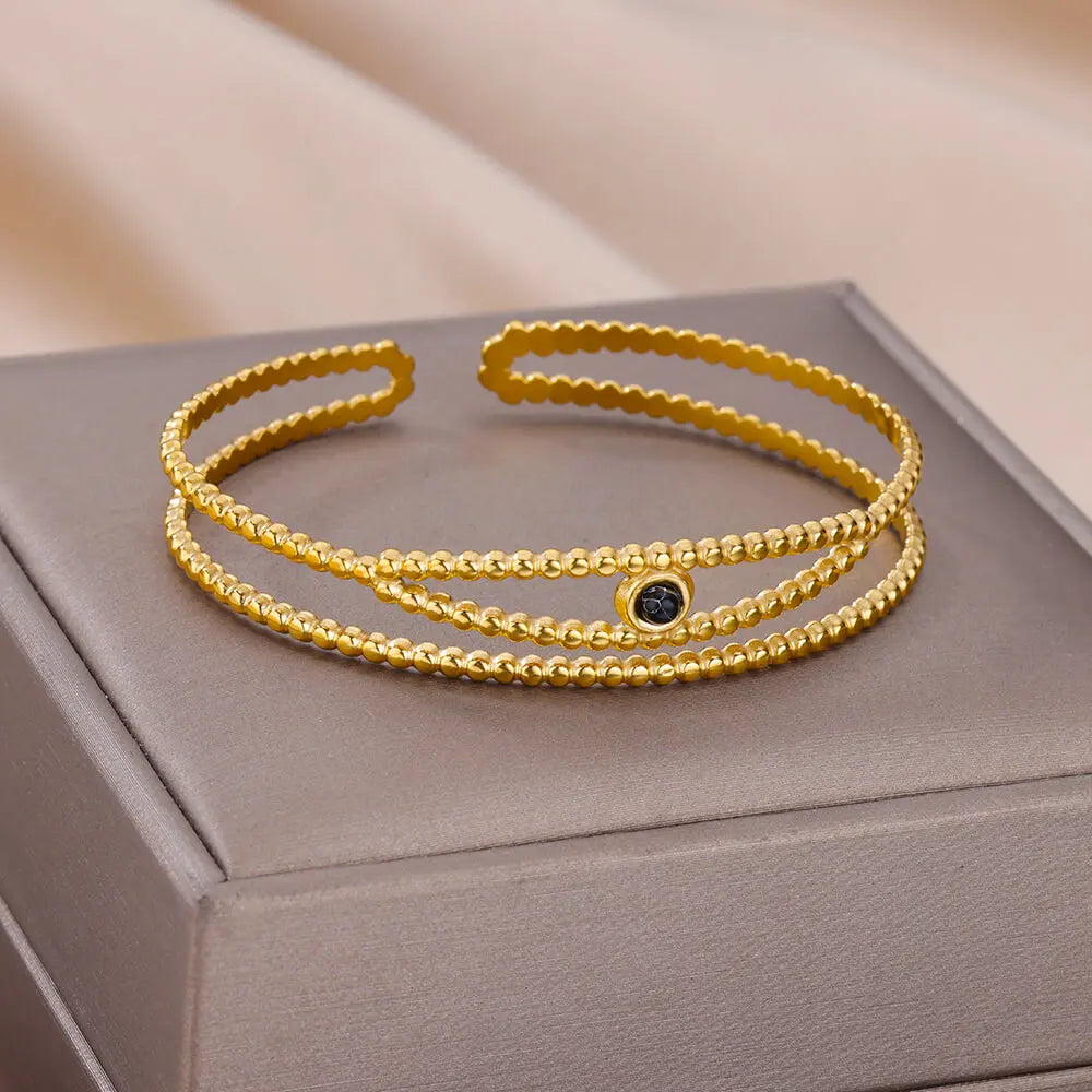 Gold Color Cuff Bracelets Bangle