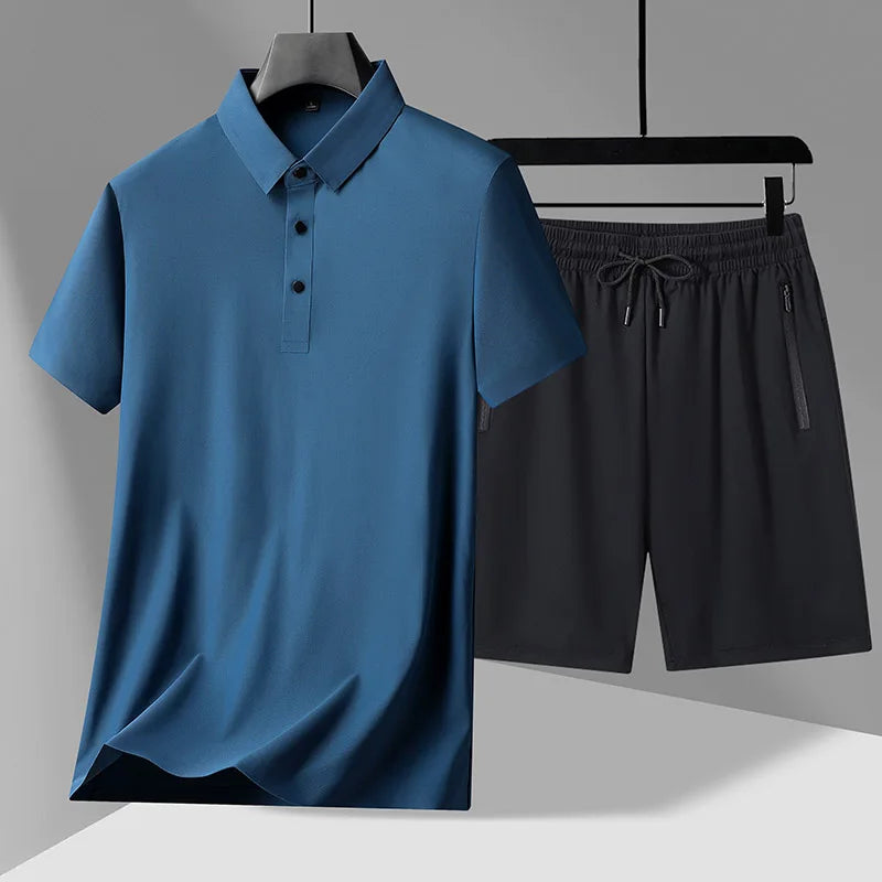 طقم قميص أبيض أنيق غير رسمي وشورت داكن: أسلوب متعدد الاستخدامات