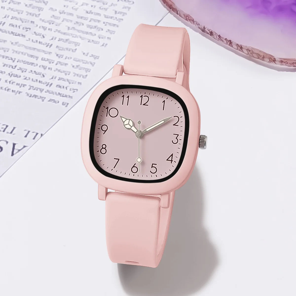 Elegant Purple Minimalist Wristwatch