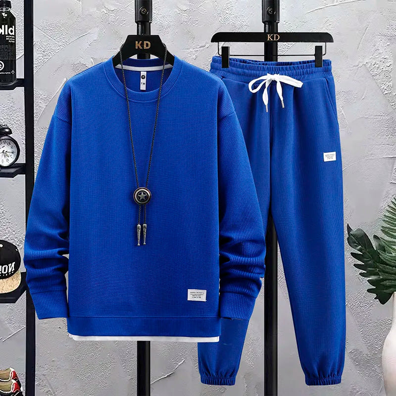 Trendy Blue Sweatshirt and Jogger Set