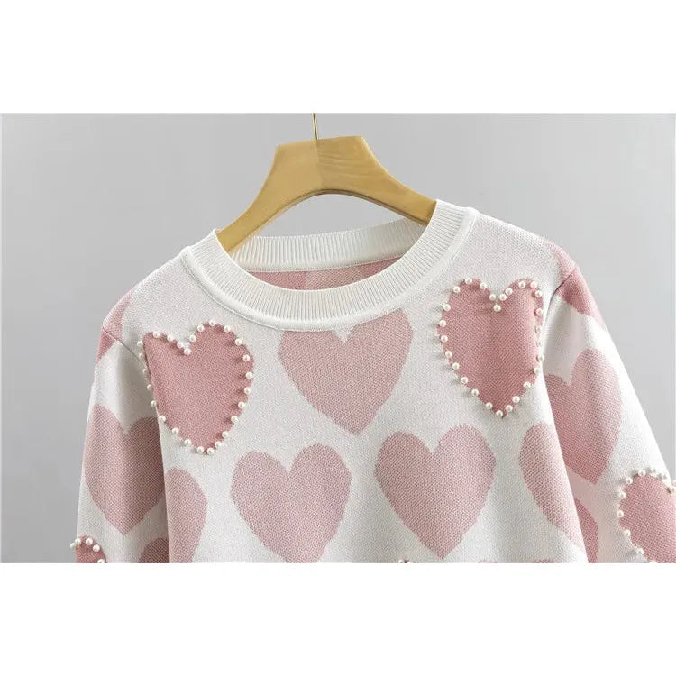 Adorable Heart Print Two-Piece Set: Cute and Comfy