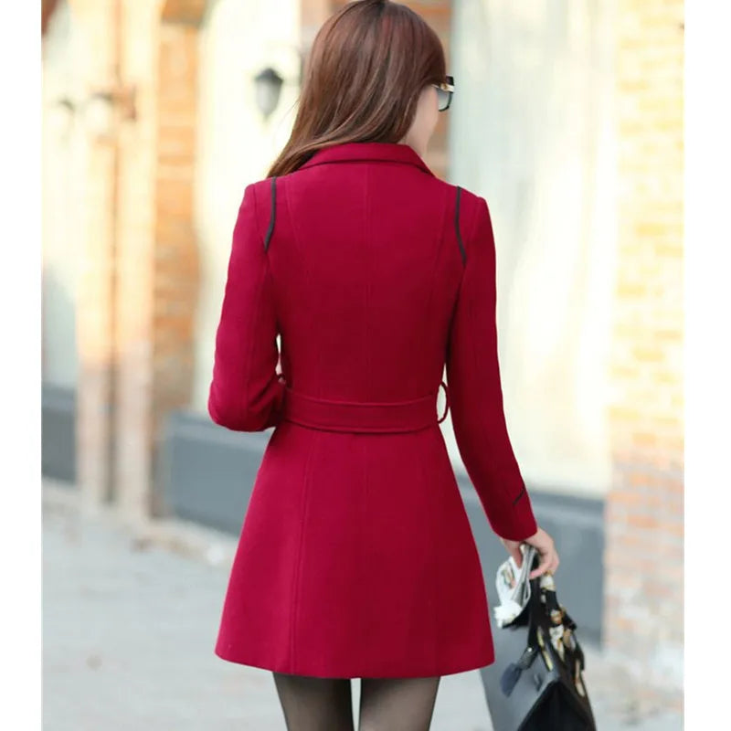 Fashion Slim-fit Double-Breasted Jacket with Belt