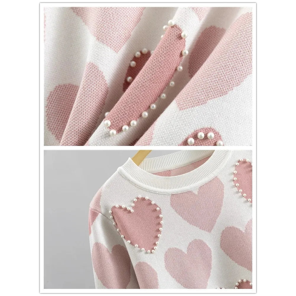 Adorable Heart Print Two-Piece Set: Cute and Comfy