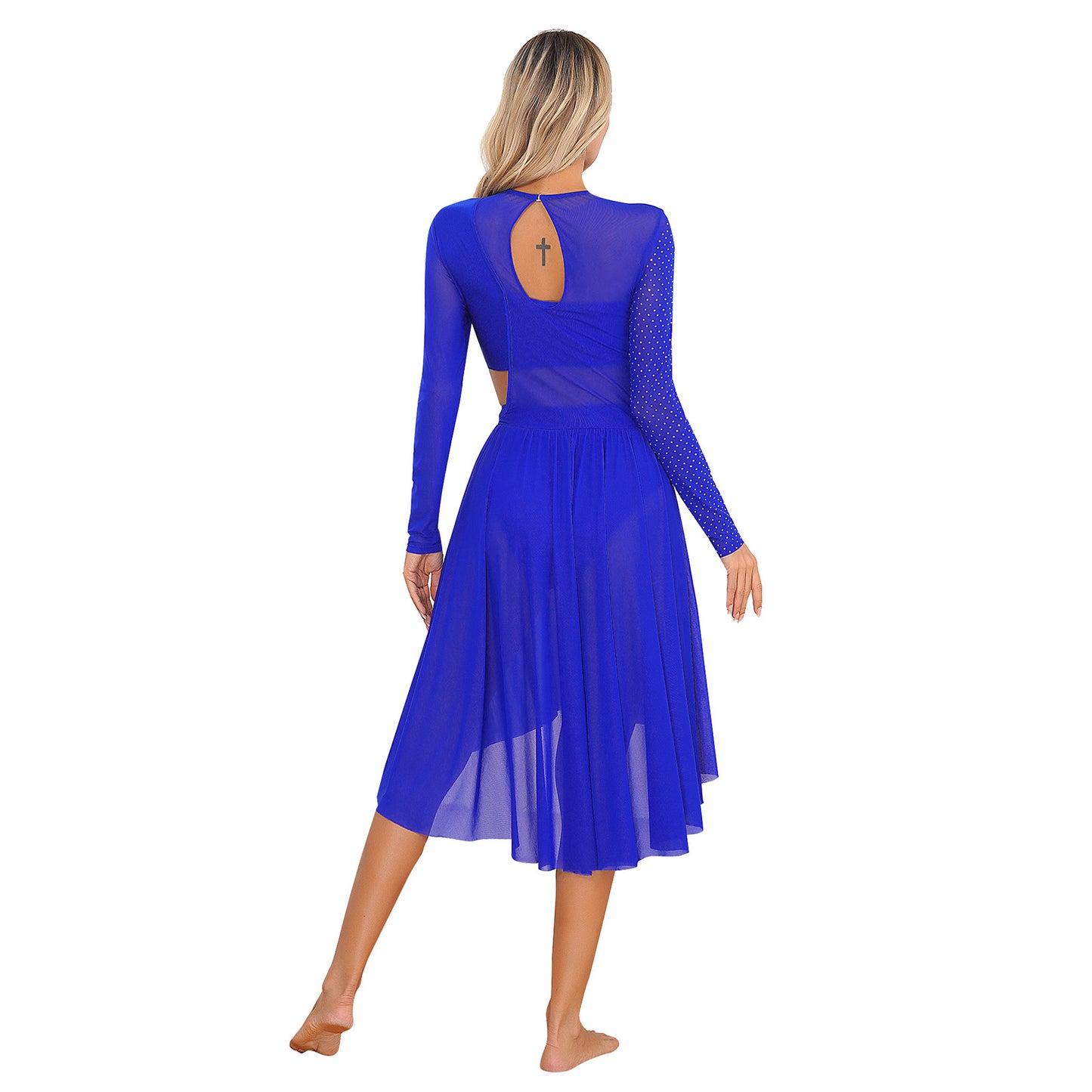 Elegant Cut-Out Long Sleeve Midi Dress