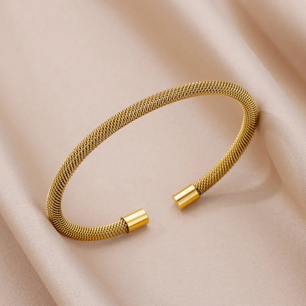 Gold Color Cuff Bracelets Bangle