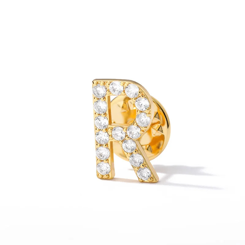 Crystal A-Z Letter Brooches