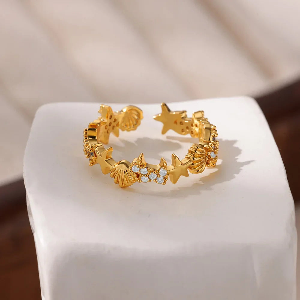 Starfish Turtle Golden Charm Jewelry