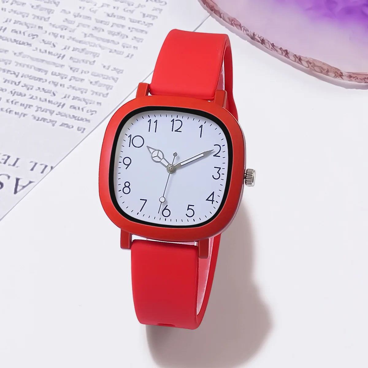 Elegant Purple Minimalist Wristwatch