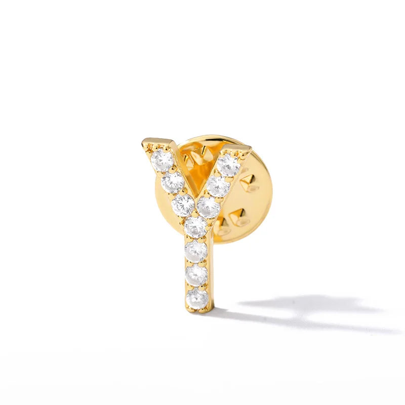 Crystal A-Z Letter Brooches