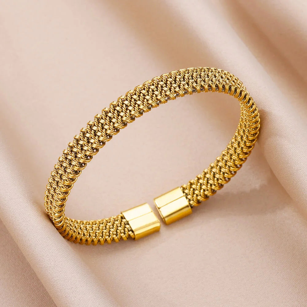 Gold Color Cuff Bracelets Bangle
