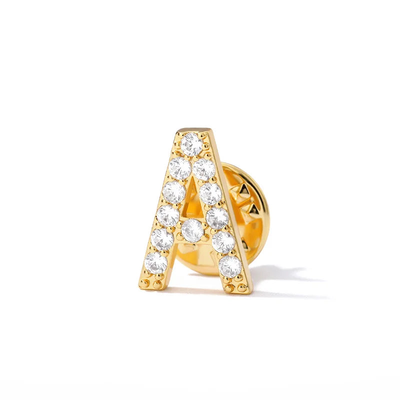 Crystal A-Z Letter Brooches