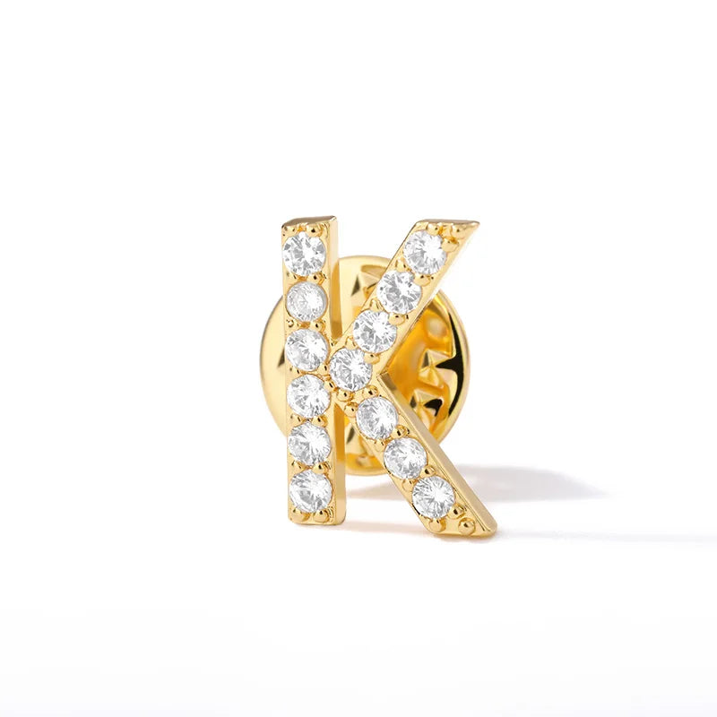 Crystal A-Z Letter Brooches