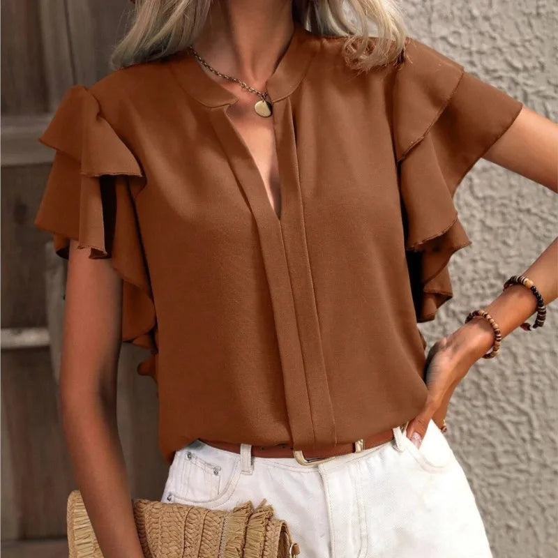 Dark Green Elegant Pullover Blouse 2025