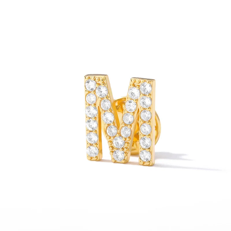 Crystal A-Z Letter Brooches