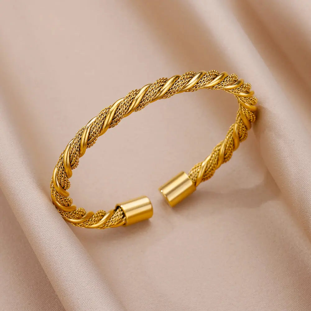 Gold Color Cuff Bracelets Bangle