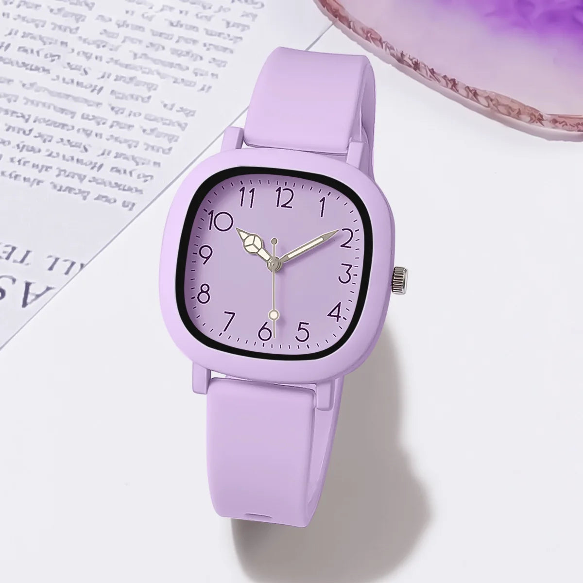 Elegant Purple Minimalist Wristwatch