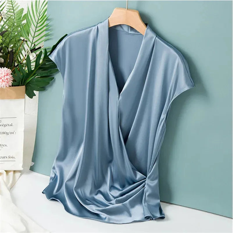 Elegant Satin Women Blouse