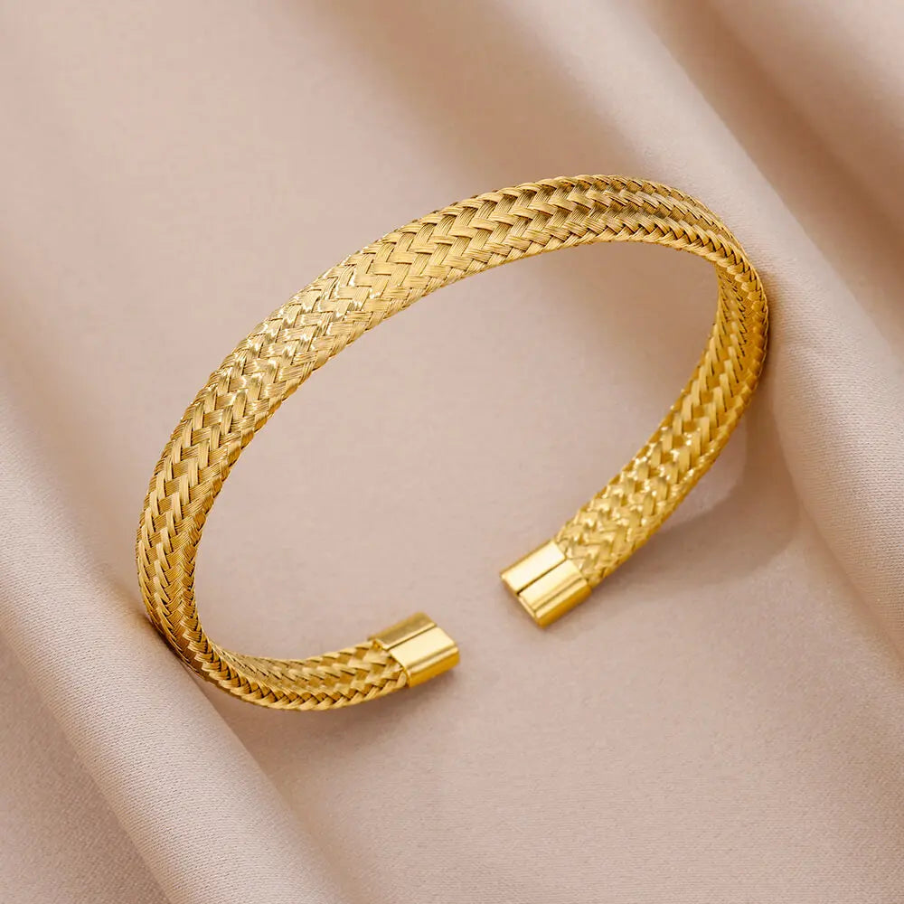 Gold Color Cuff Bracelets Bangle