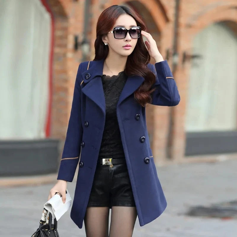 Fashion Slim-fit Double-Breasted Jacket with Belt