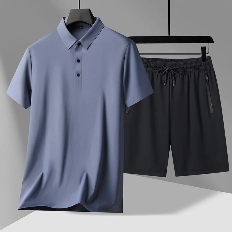 طقم قميص أبيض أنيق غير رسمي وشورت داكن: أسلوب متعدد الاستخدامات