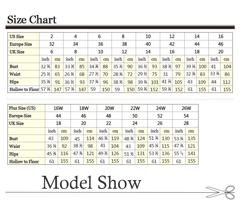 دليل المقاسات