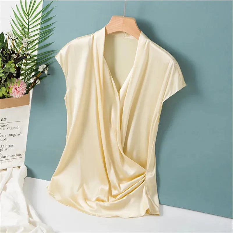 Elegant Satin Women Blouse