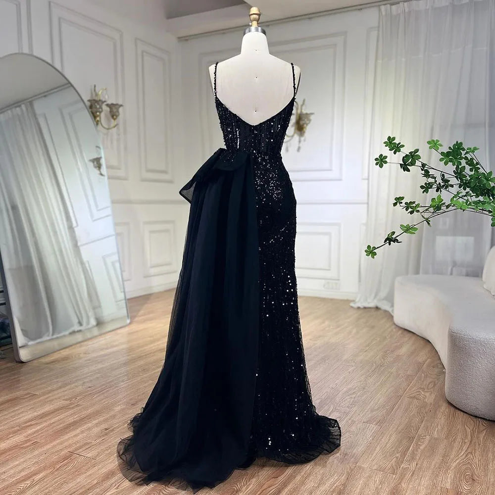 فستان سهرة بخرز وتطريز جذاب