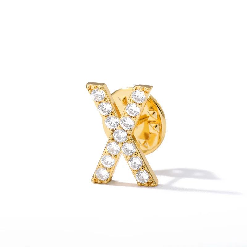 Crystal A-Z Letter Brooches