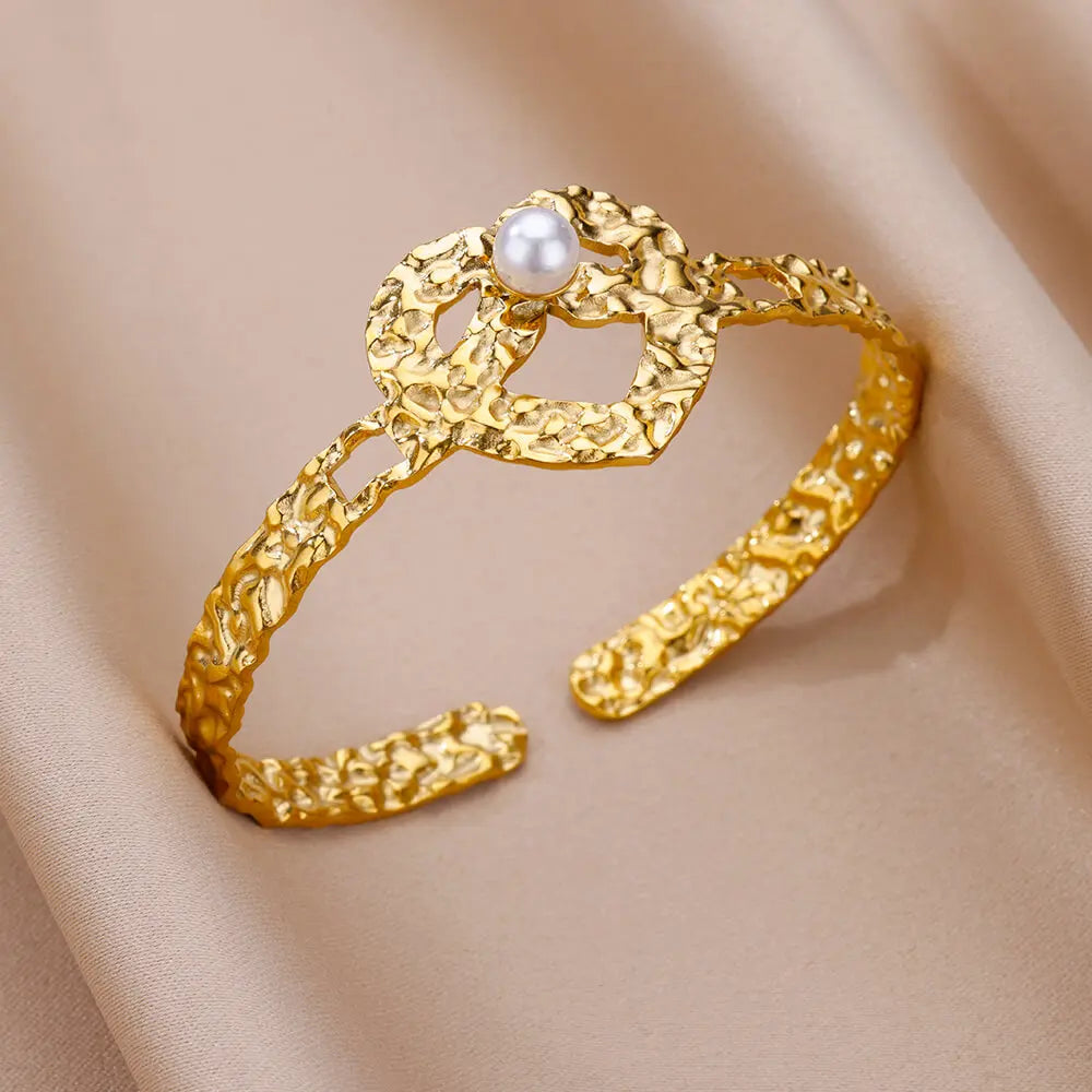 Gold Color Cuff Bracelets Bangle