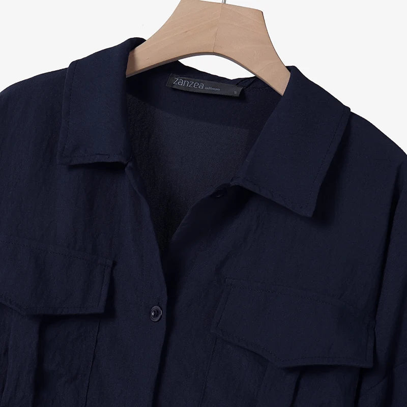 Chic Navy Two-Piece Set: Casual and Comfortable