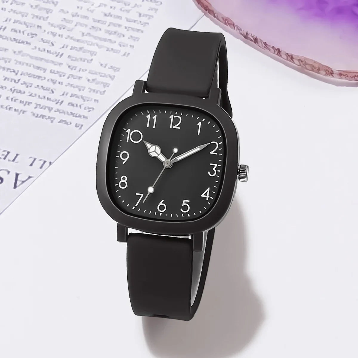 Elegant Purple Minimalist Wristwatch