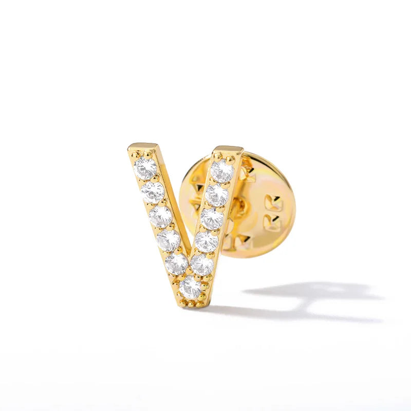 Crystal A-Z Letter Brooches