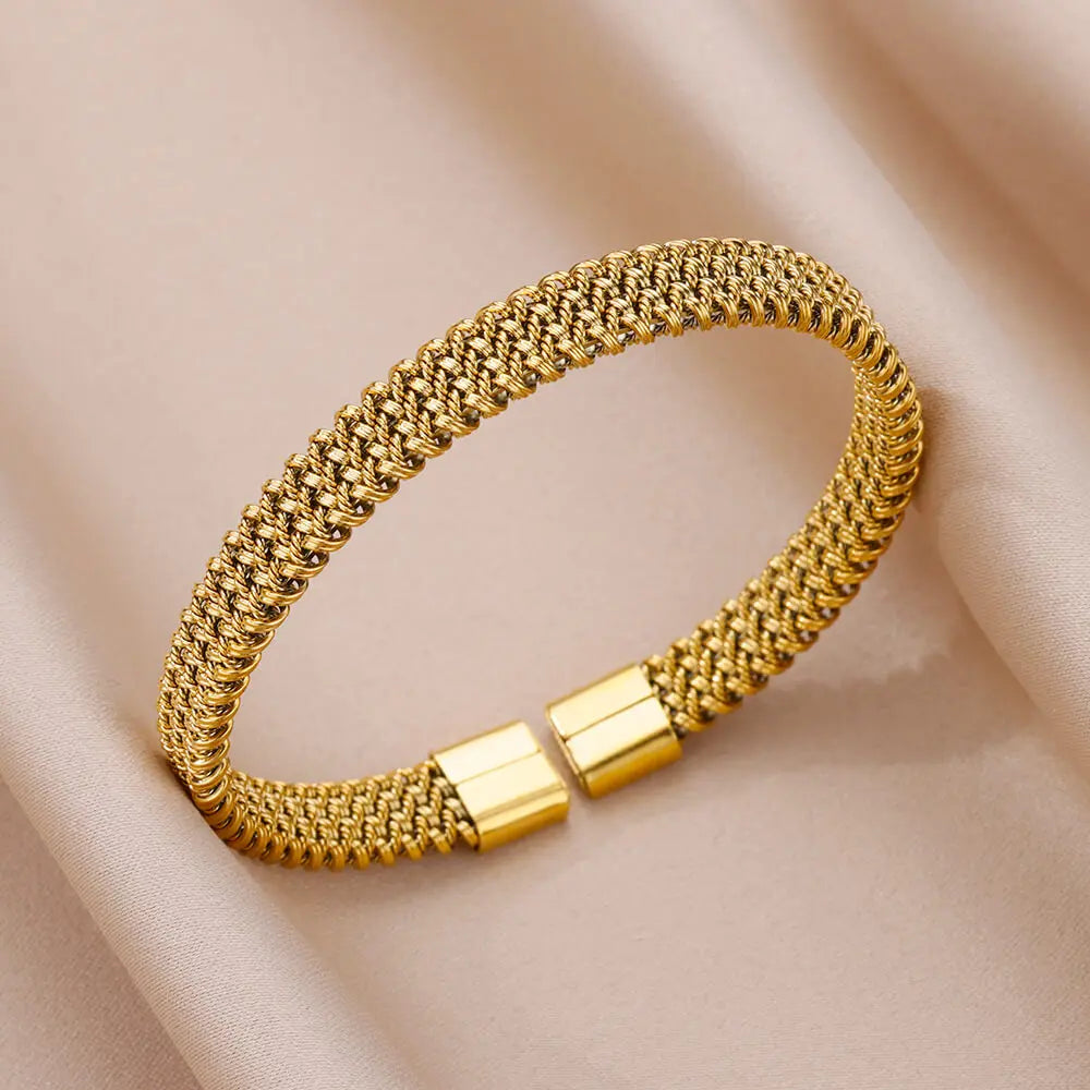 Gold Color Cuff Bracelets Bangle