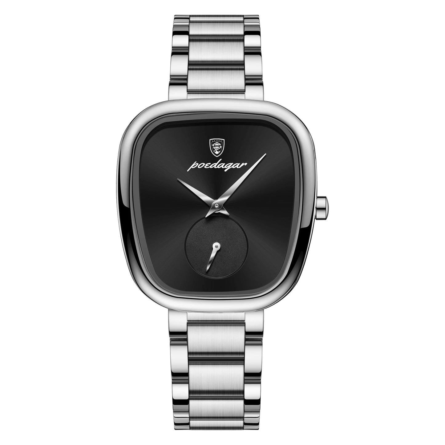 Luxurious Square Burgundy Dial Watch with Rose Gold Bracelet