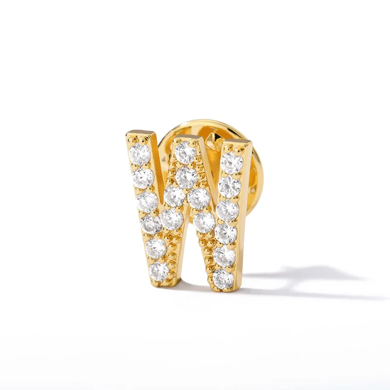 Crystal A-Z Letter Brooches